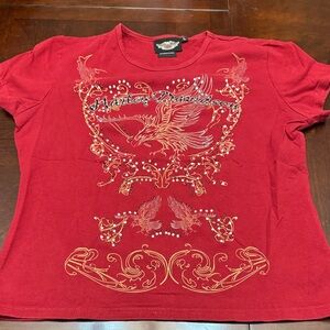 Harley-Davidson Red Tee with Eagle Design